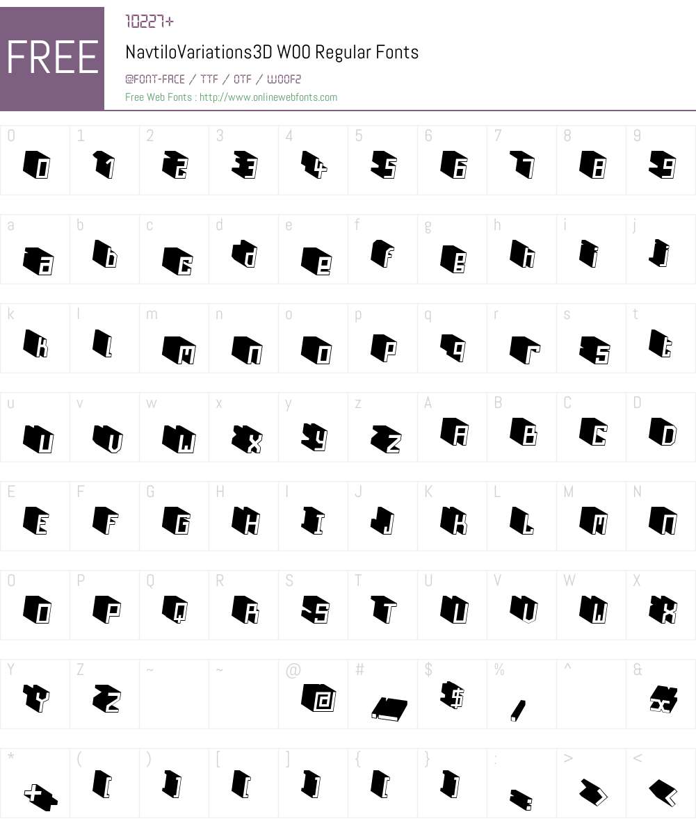 NavtiloVariations3D Font Screenshots