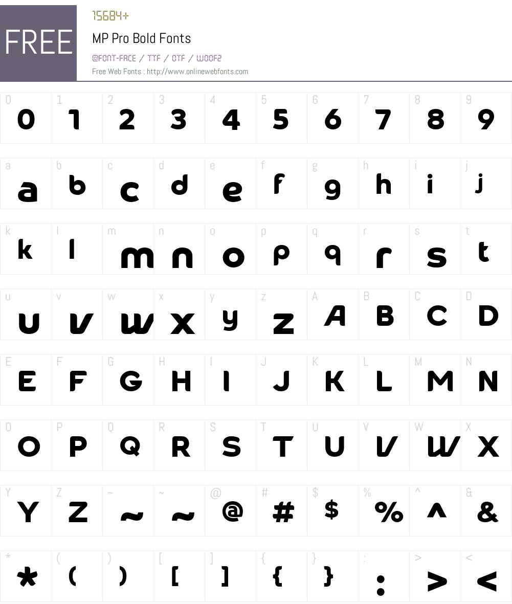 MP Pro Font Screenshots