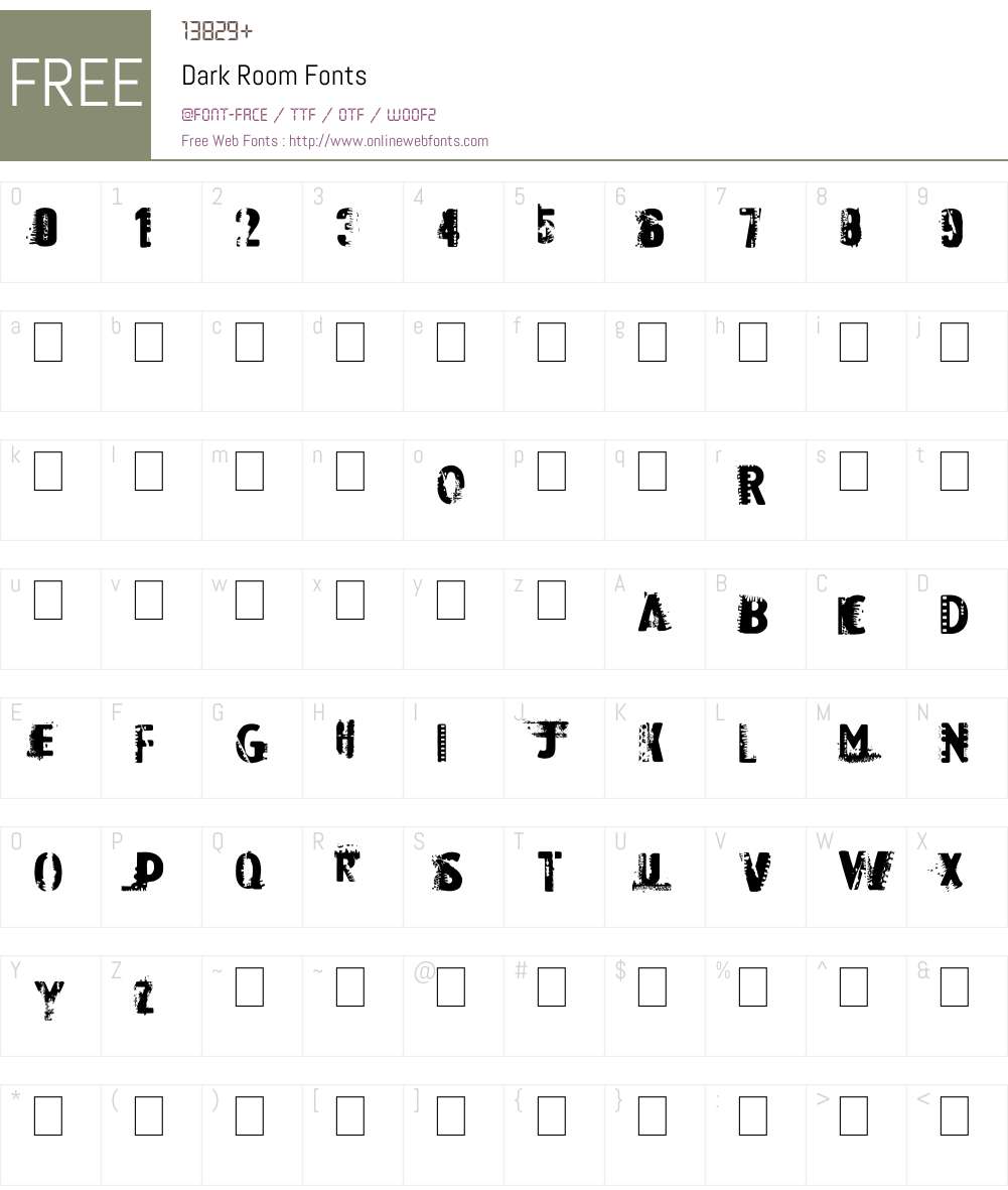 Dark Room Font Screenshots