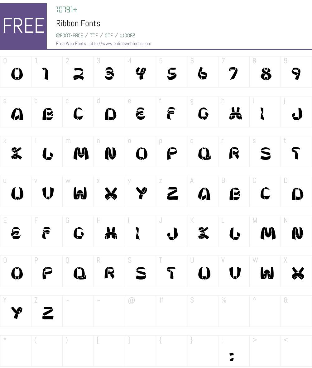 Ribbon Font Screenshots