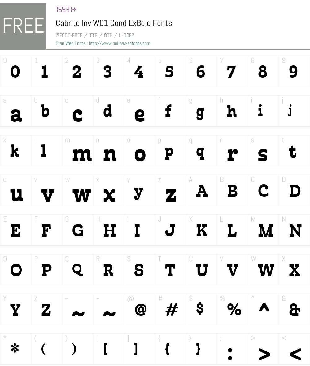 CabritoInvW01-CondExBold Font Screenshots