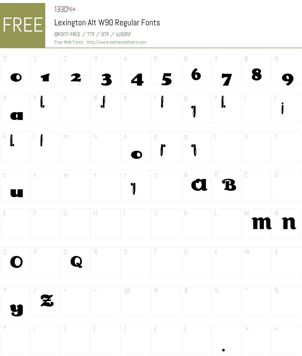 LexingtonAltW90-Regular Font Screenshots