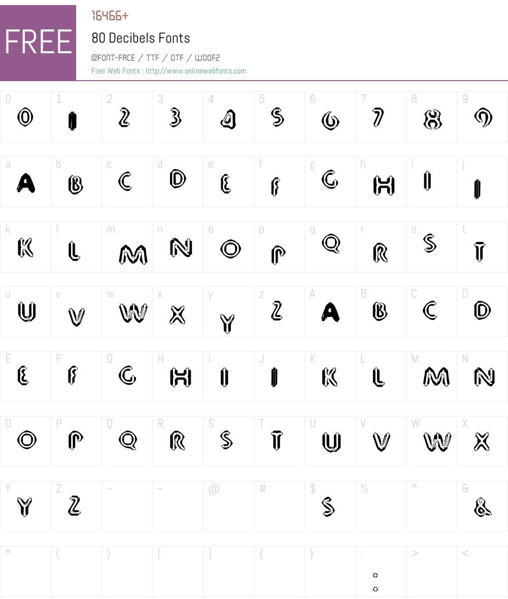 80 Decibels Font Screenshots