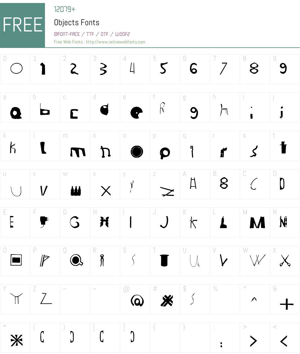 Objects Font Screenshots