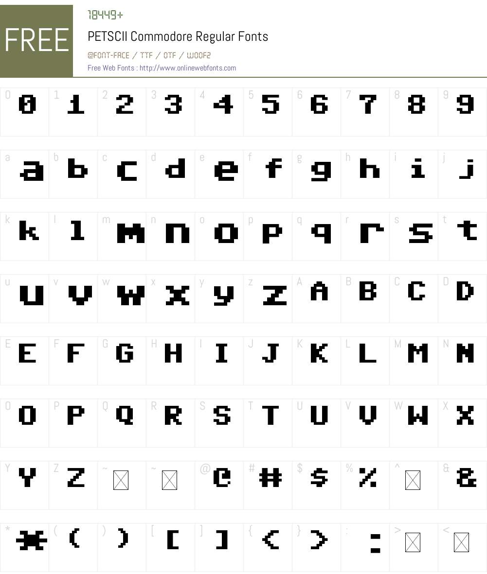 Commodore Petscii Keycaps PETSCII Commodore 1.0 Fonts Free Download - OnlineWebFonts.COM