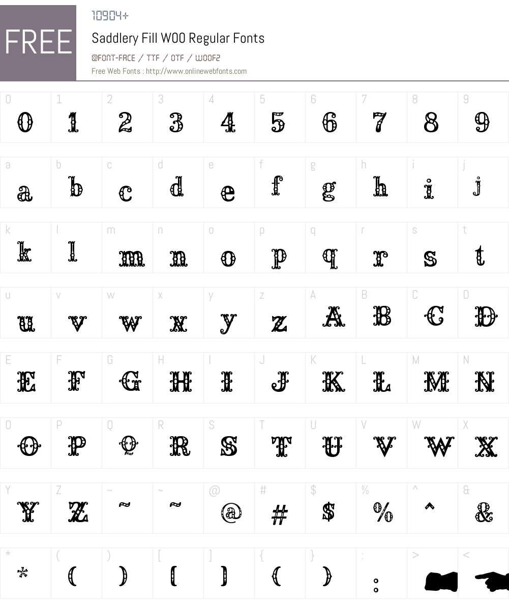 SaddleryFillW00-Regular Font Screenshots