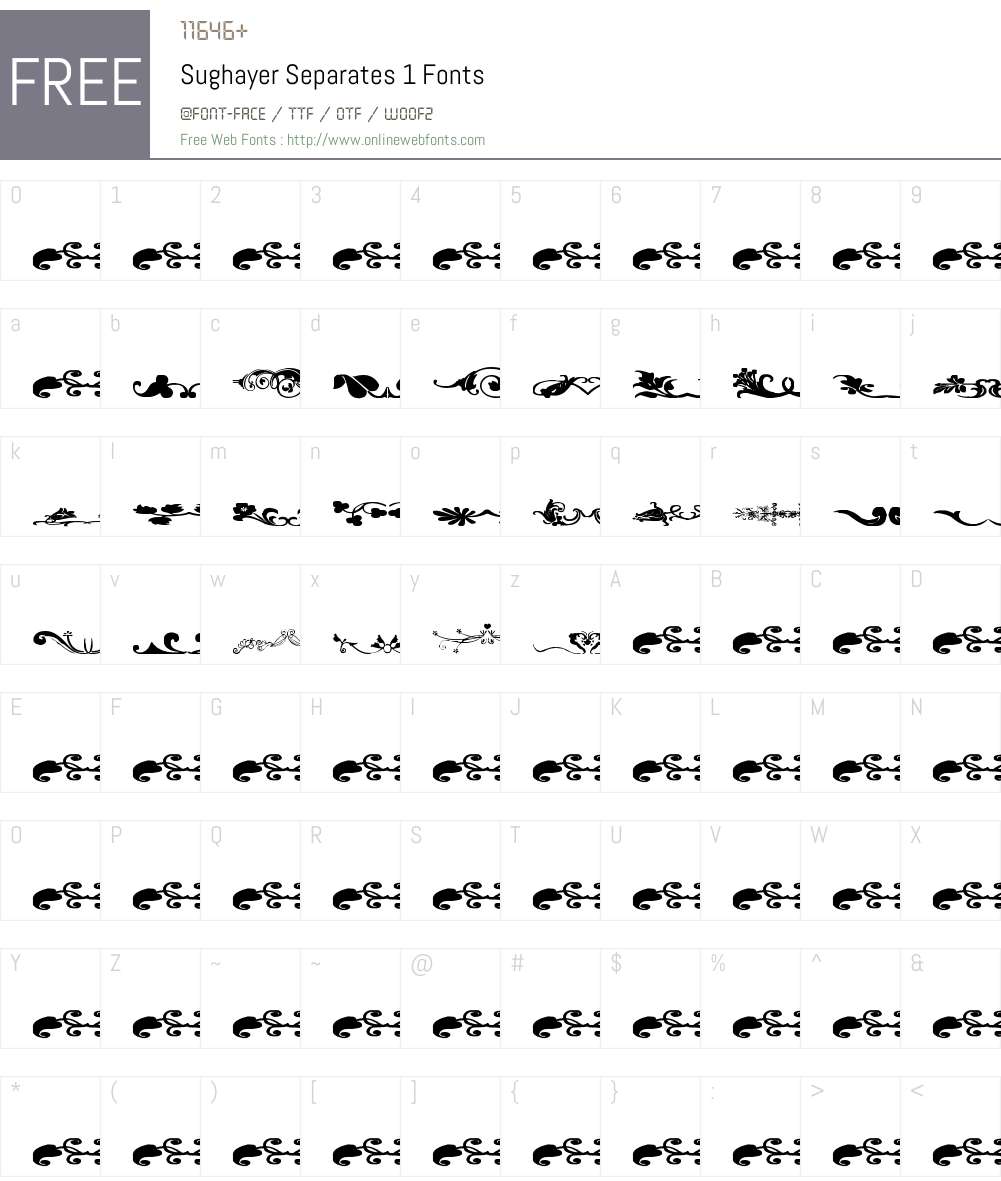 Sughayer Separates 1 Font Screenshots