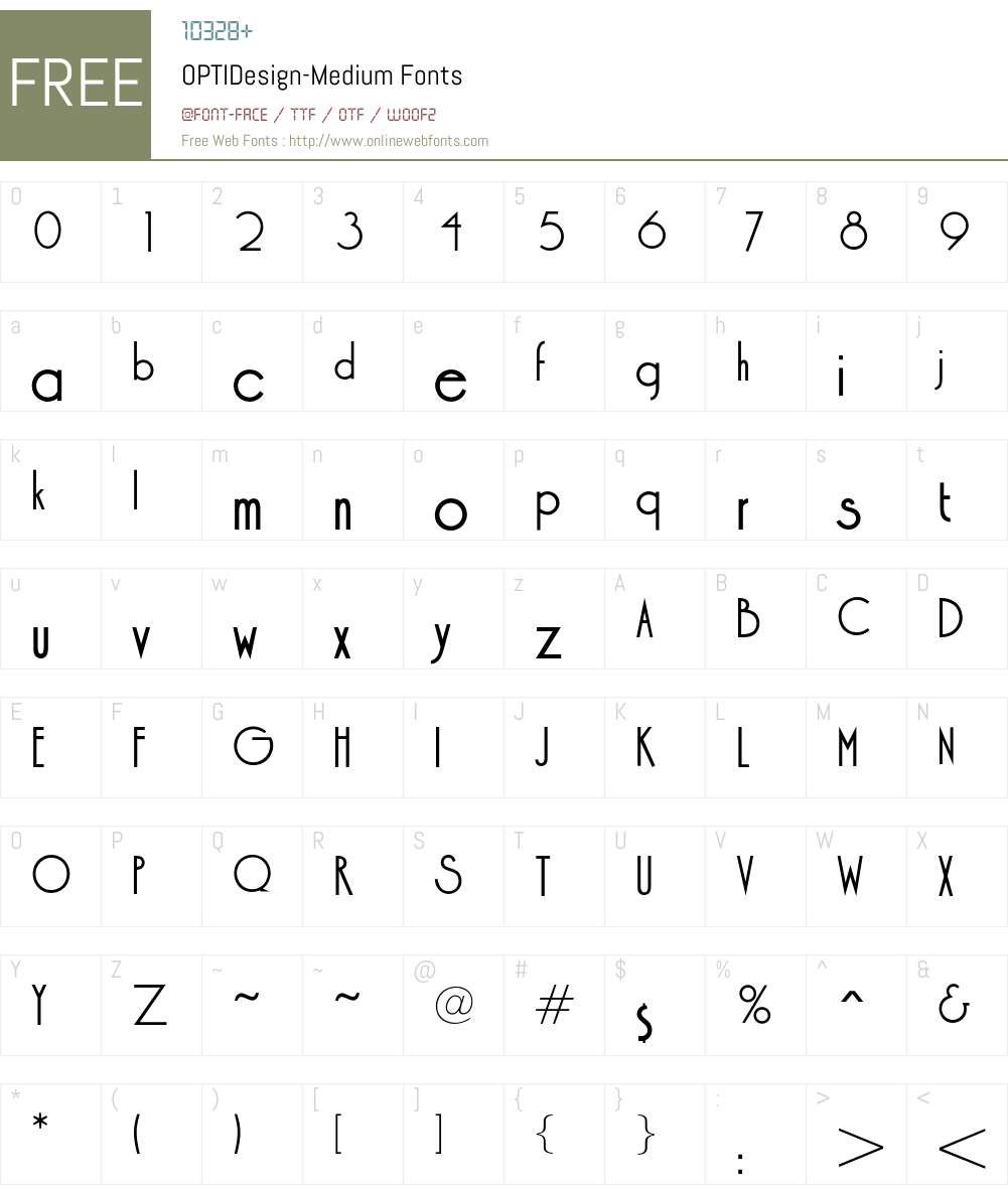 OPTIDesign-Medium Font Screenshots