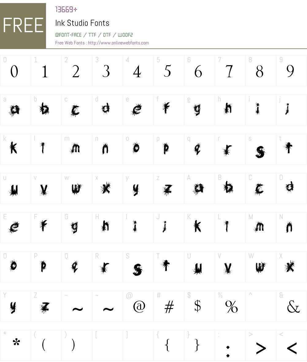 Ink Studio Font Screenshots