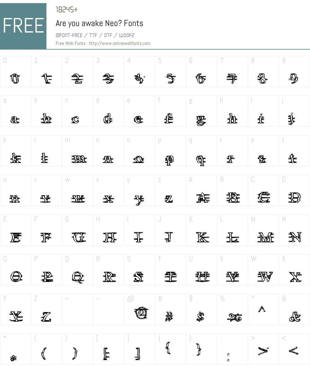 Are you awake Neo? Font Screenshots