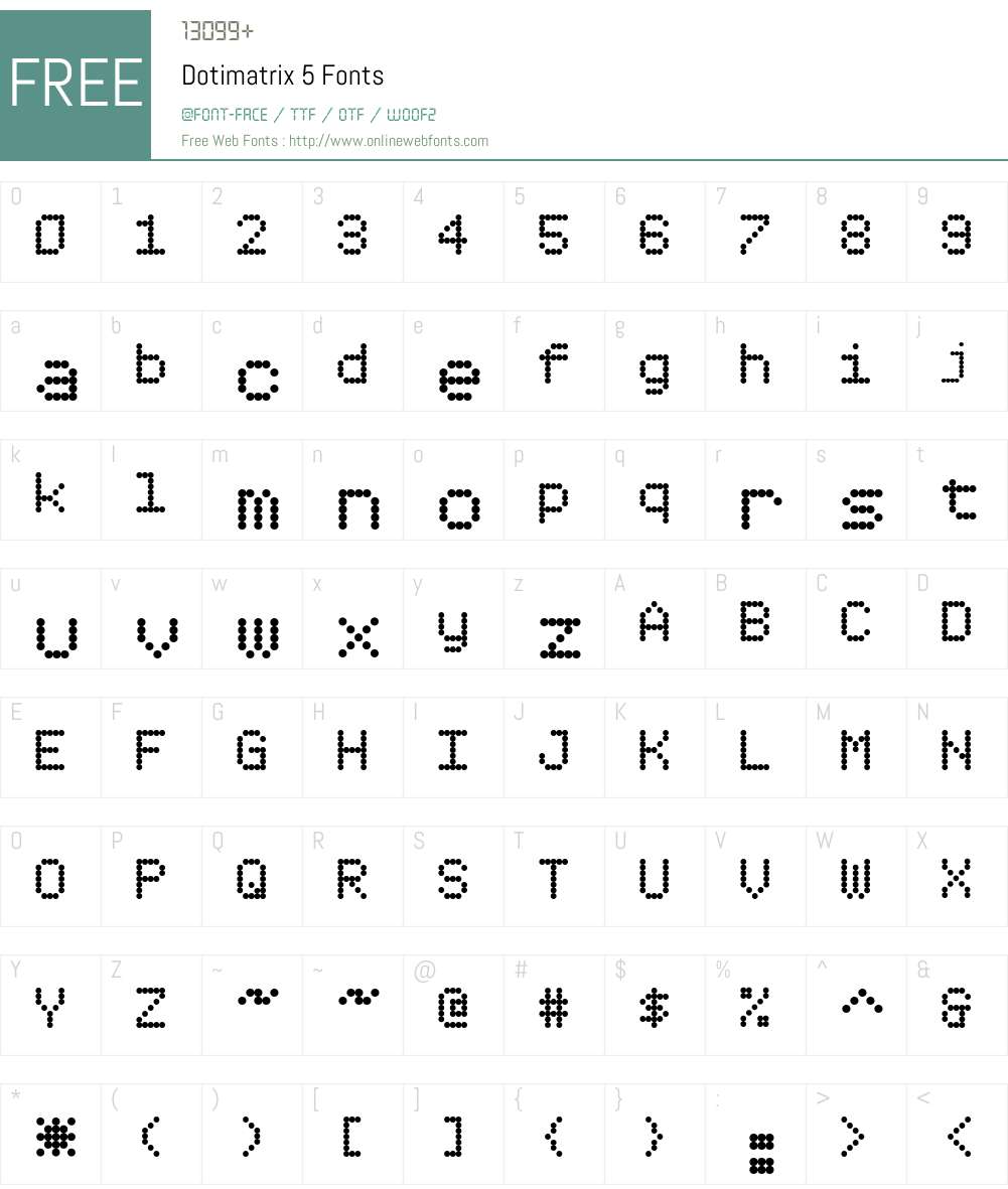 Dotimatrix 5 Font Screenshots