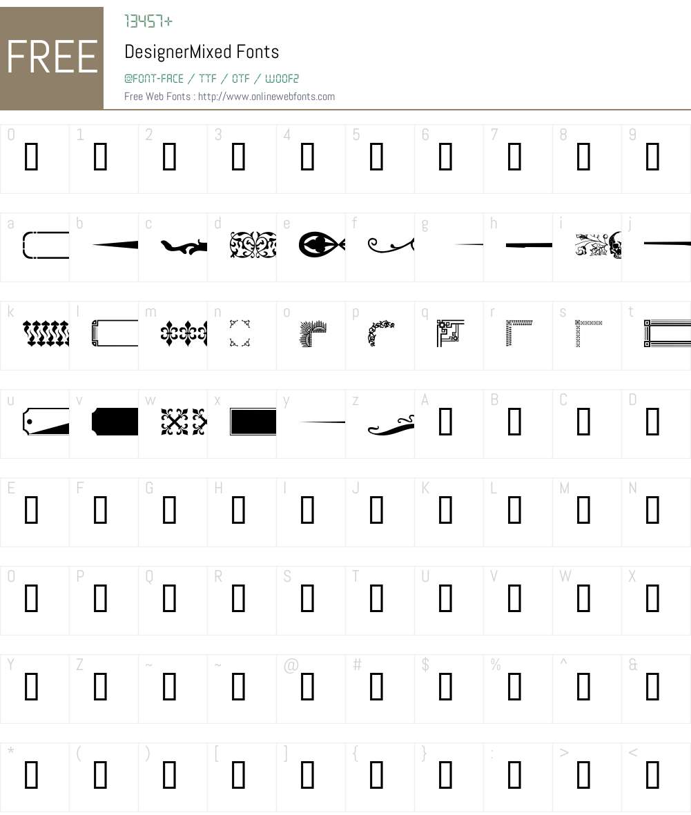 DesignerMixed Font Screenshots