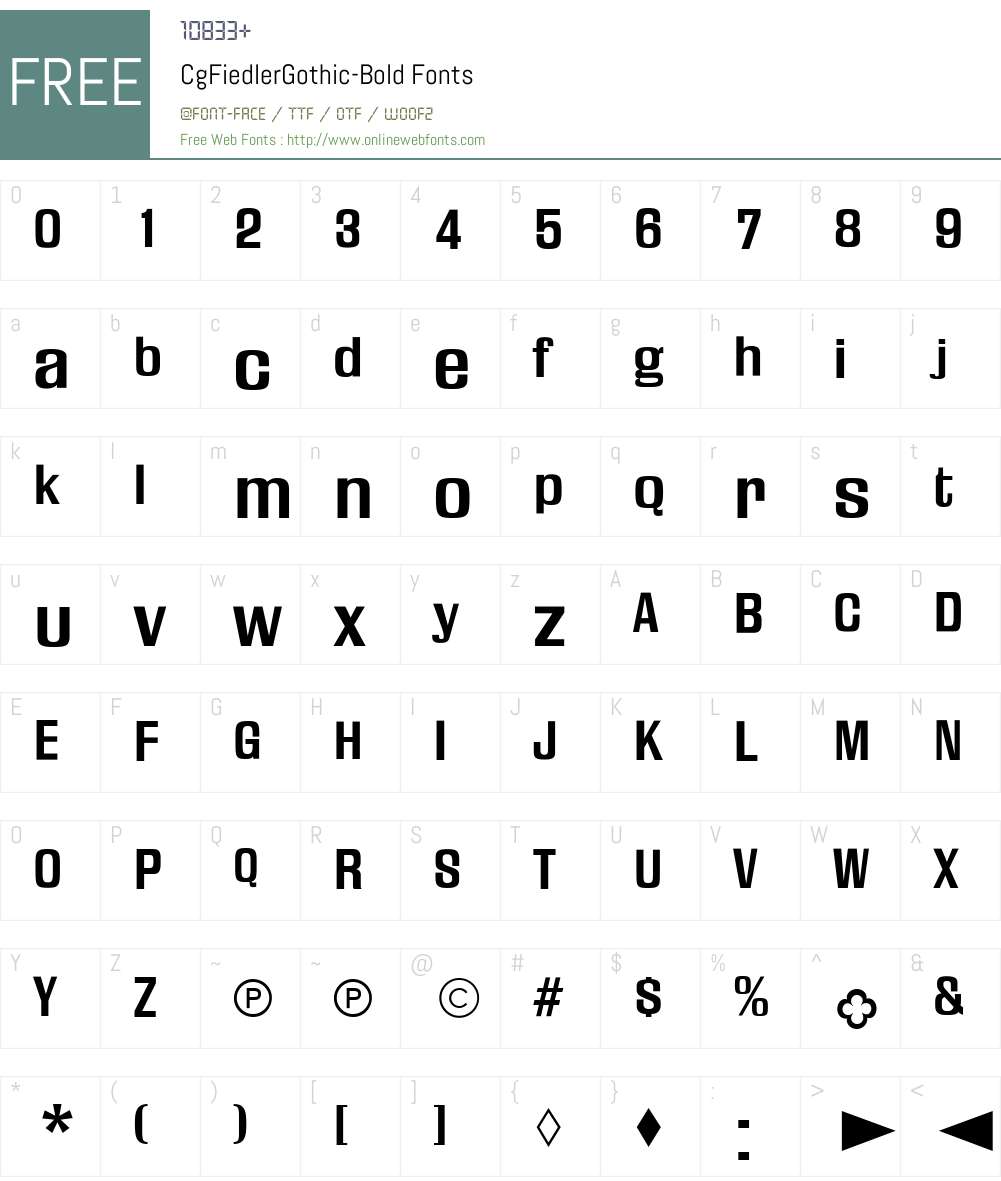 CgFiedlerGothic Font Screenshots