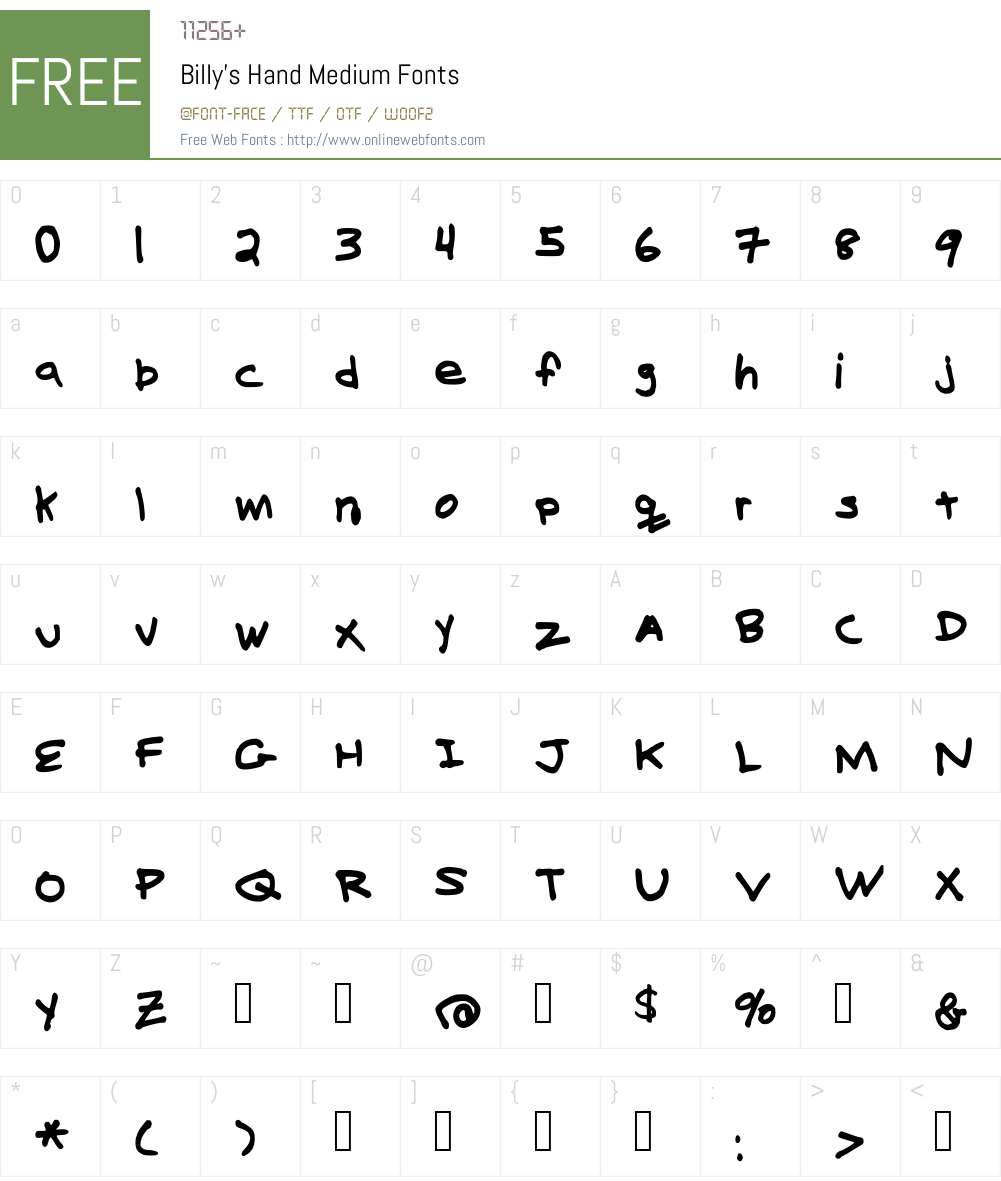 Billy's Hand Font Screenshots