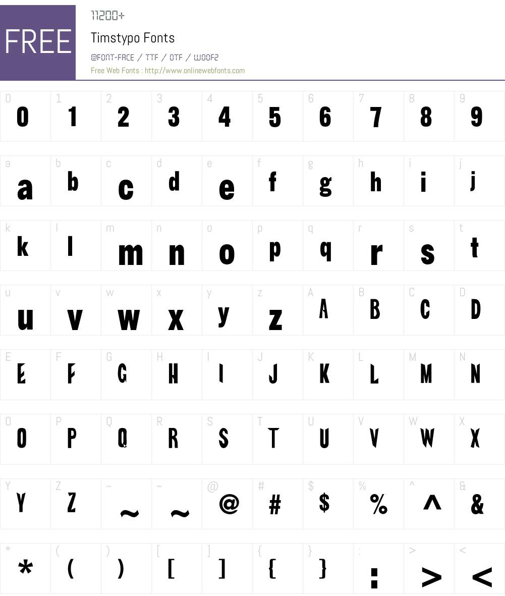 Timstypo Font Screenshots