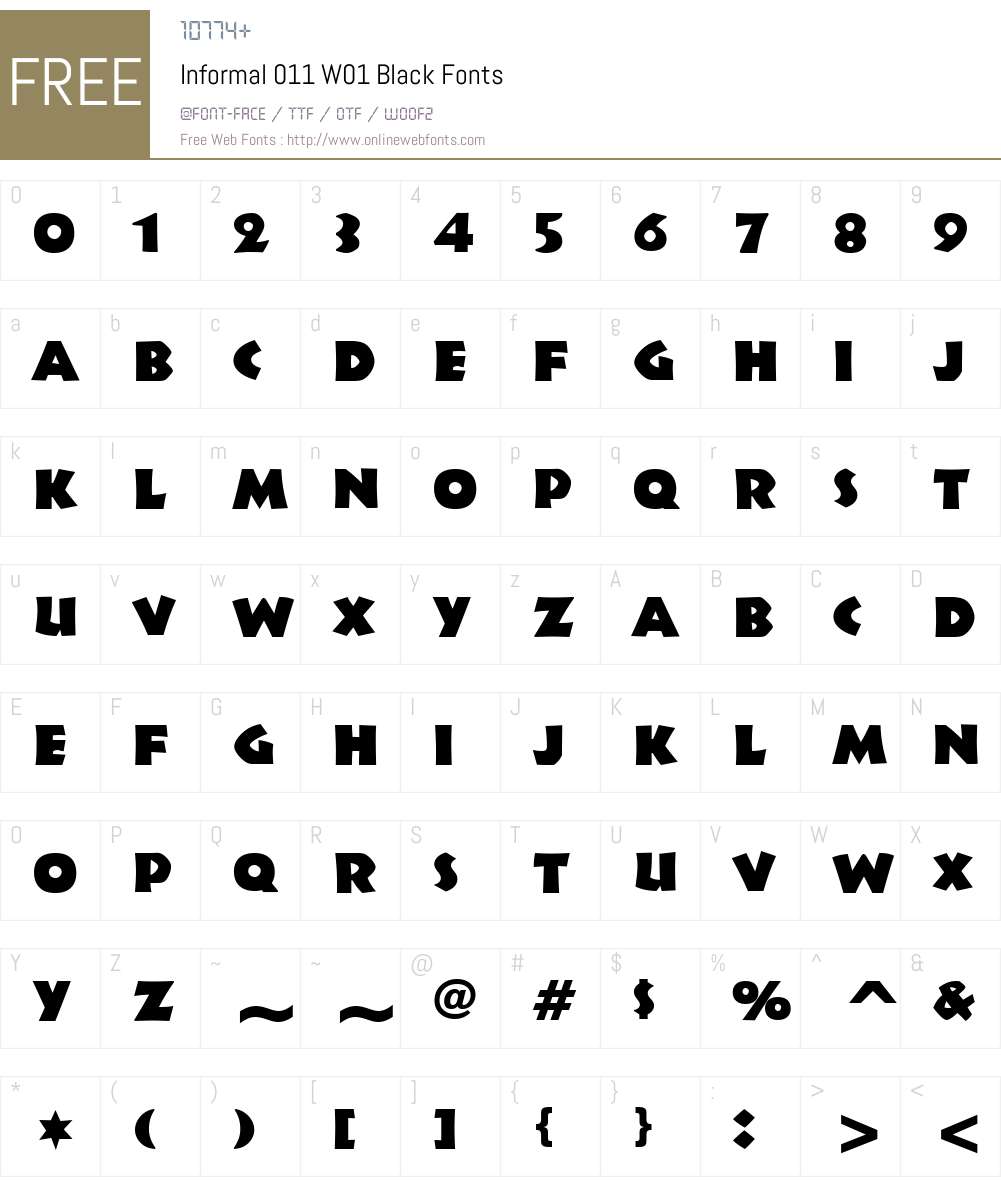 Informal011W01-Black Font Screenshots