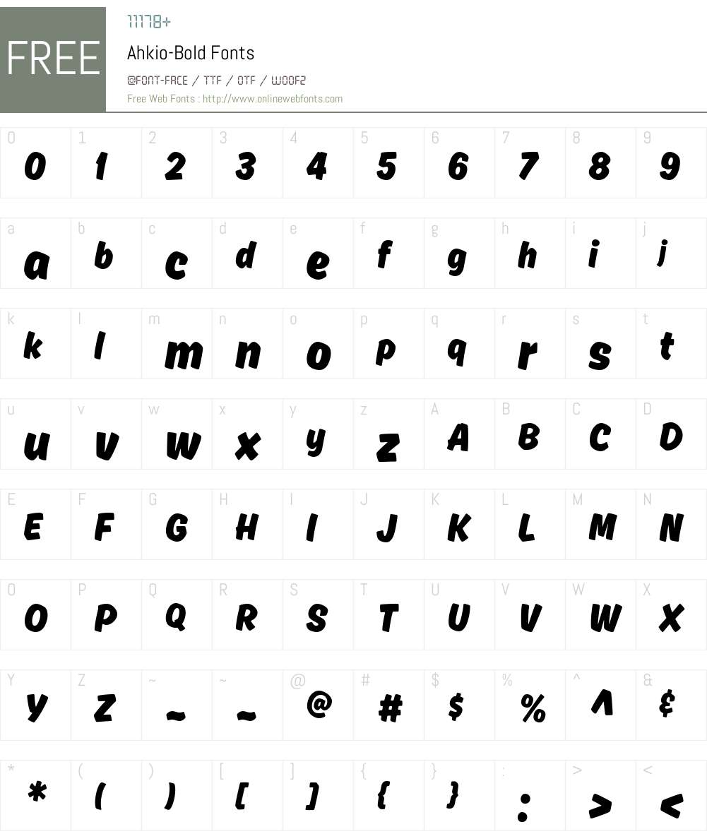 Ahkio-Bold Font Screenshots