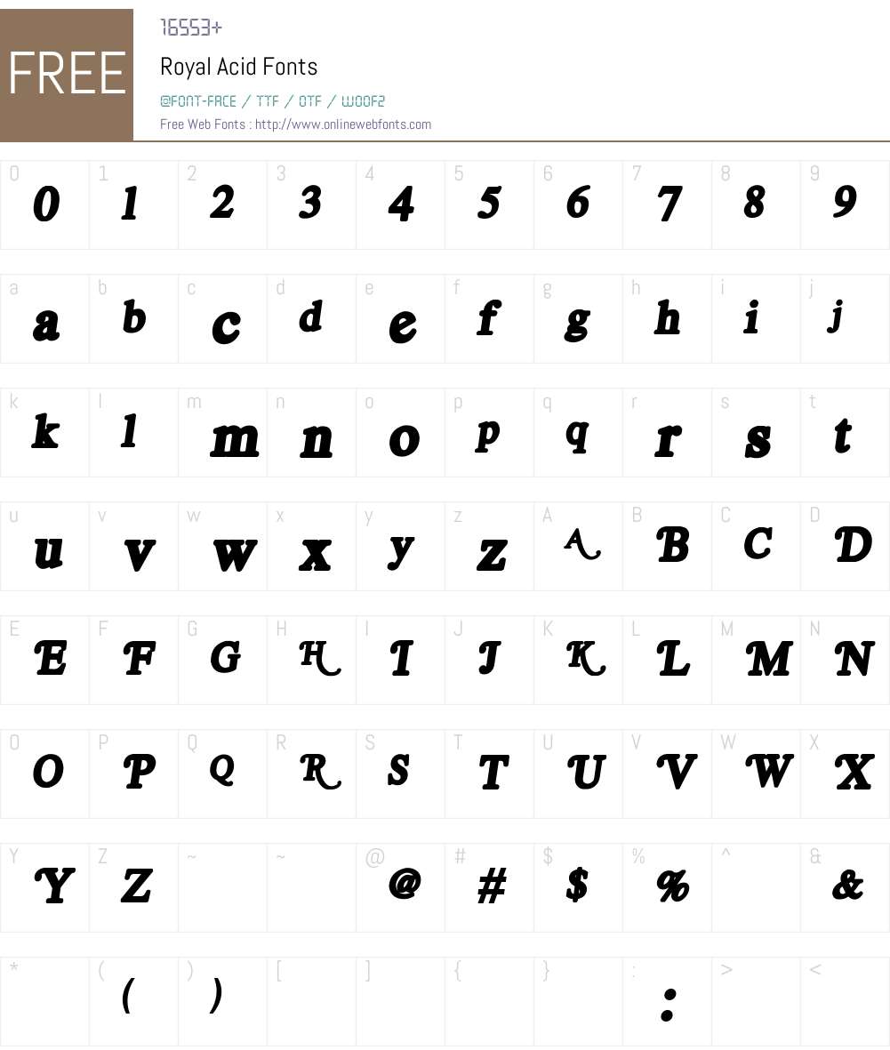 Royal Acid Font Screenshots