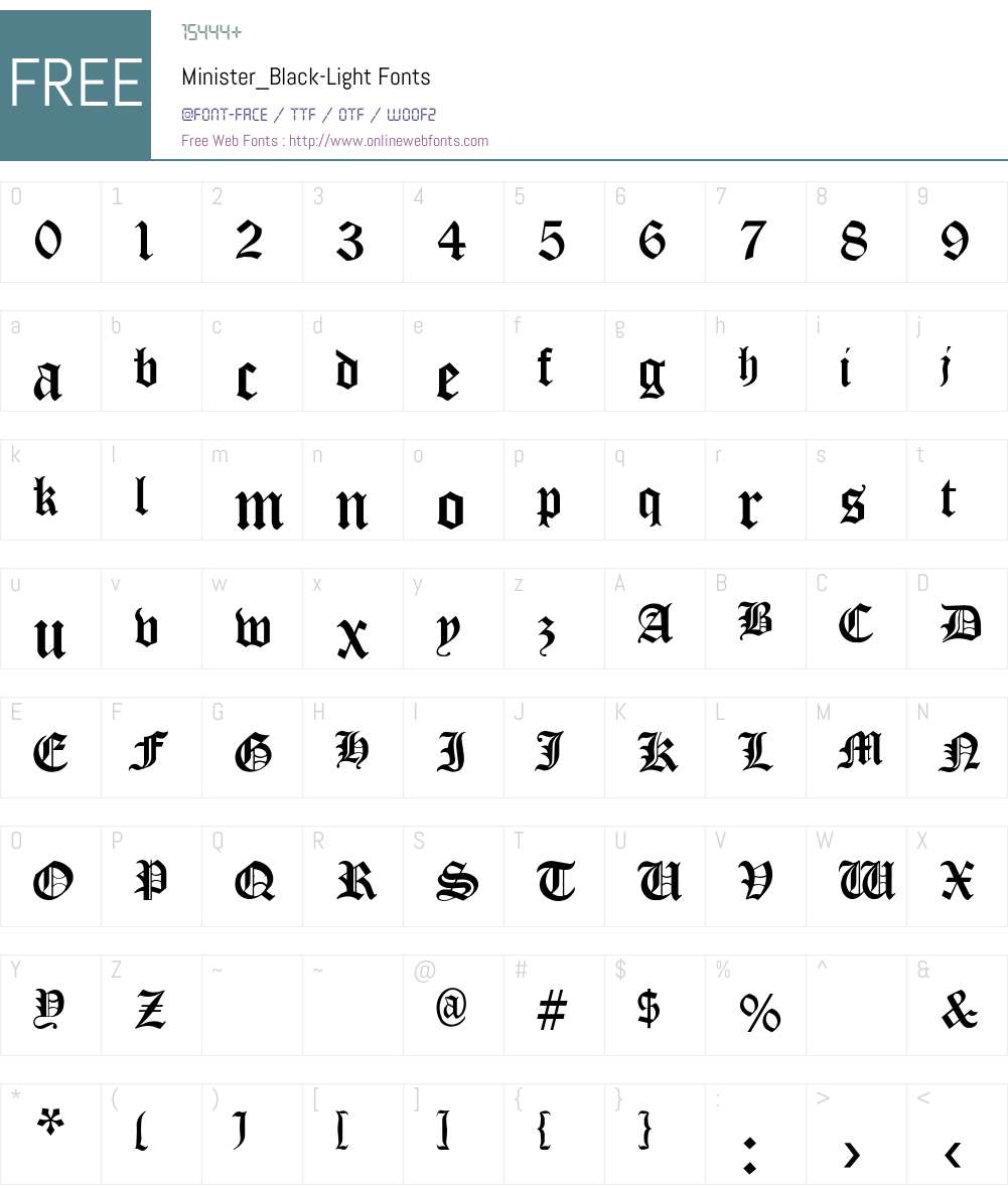 Minister_Black-Light Font Screenshots