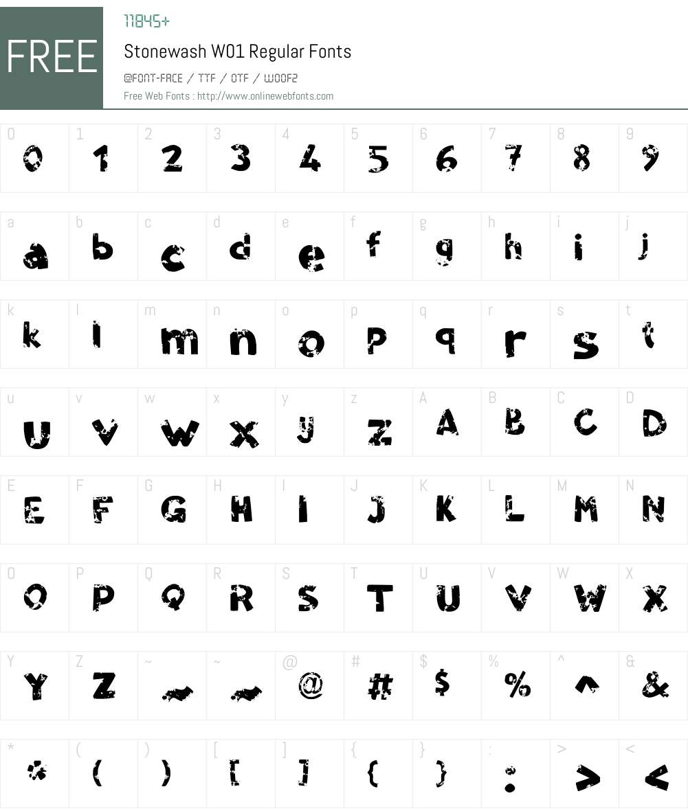StonewashW01-Regular Font Screenshots