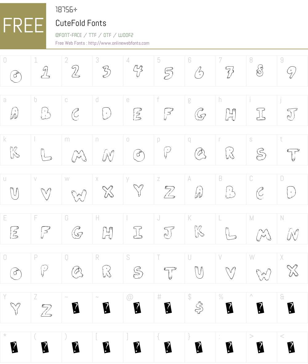 CuteFold Font Screenshots