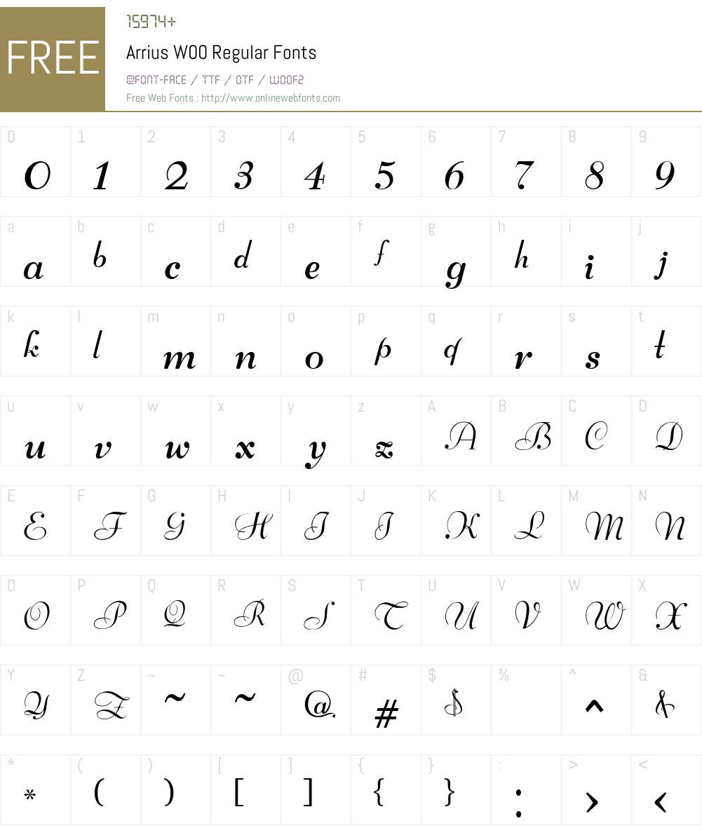 ArriusW00-Regular Font Screenshots