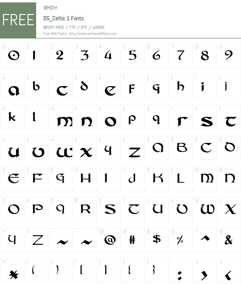 DS_Celtic-1 Font Screenshots