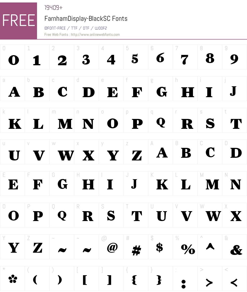 FarnhamDisplay-BlackSC Font Screenshots