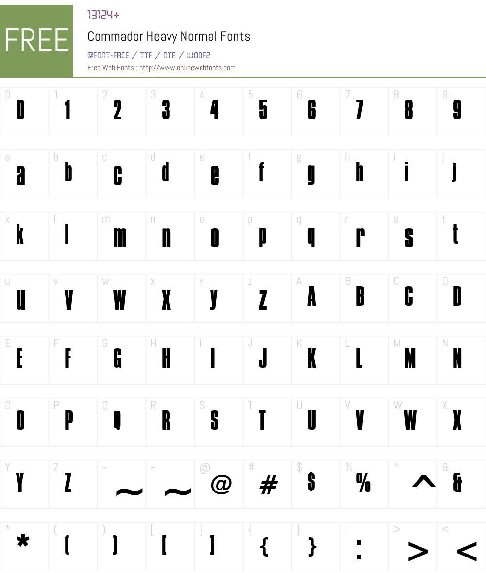 Commador Heavy Font Screenshots