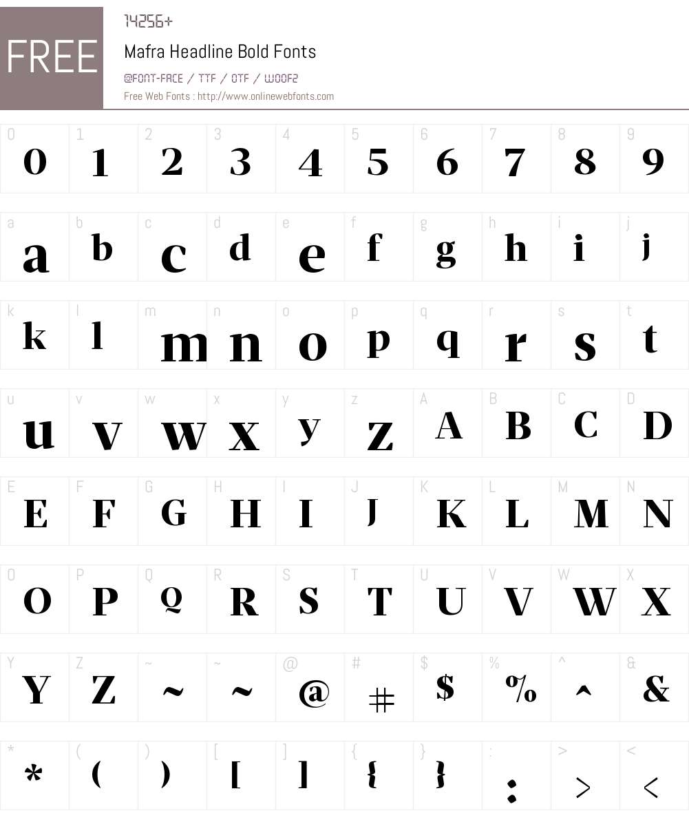 Mafra Headline Bold Font Screenshots