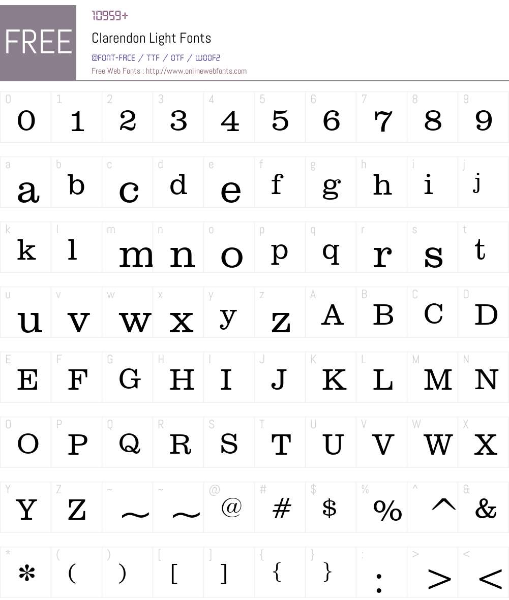 Clarendon Font Screenshots