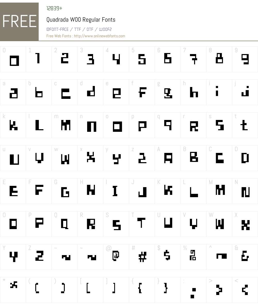 Quadrada Font Screenshots