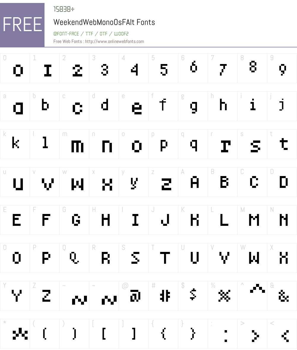WeekendWebW01-MonoAltOsF Font Screenshots