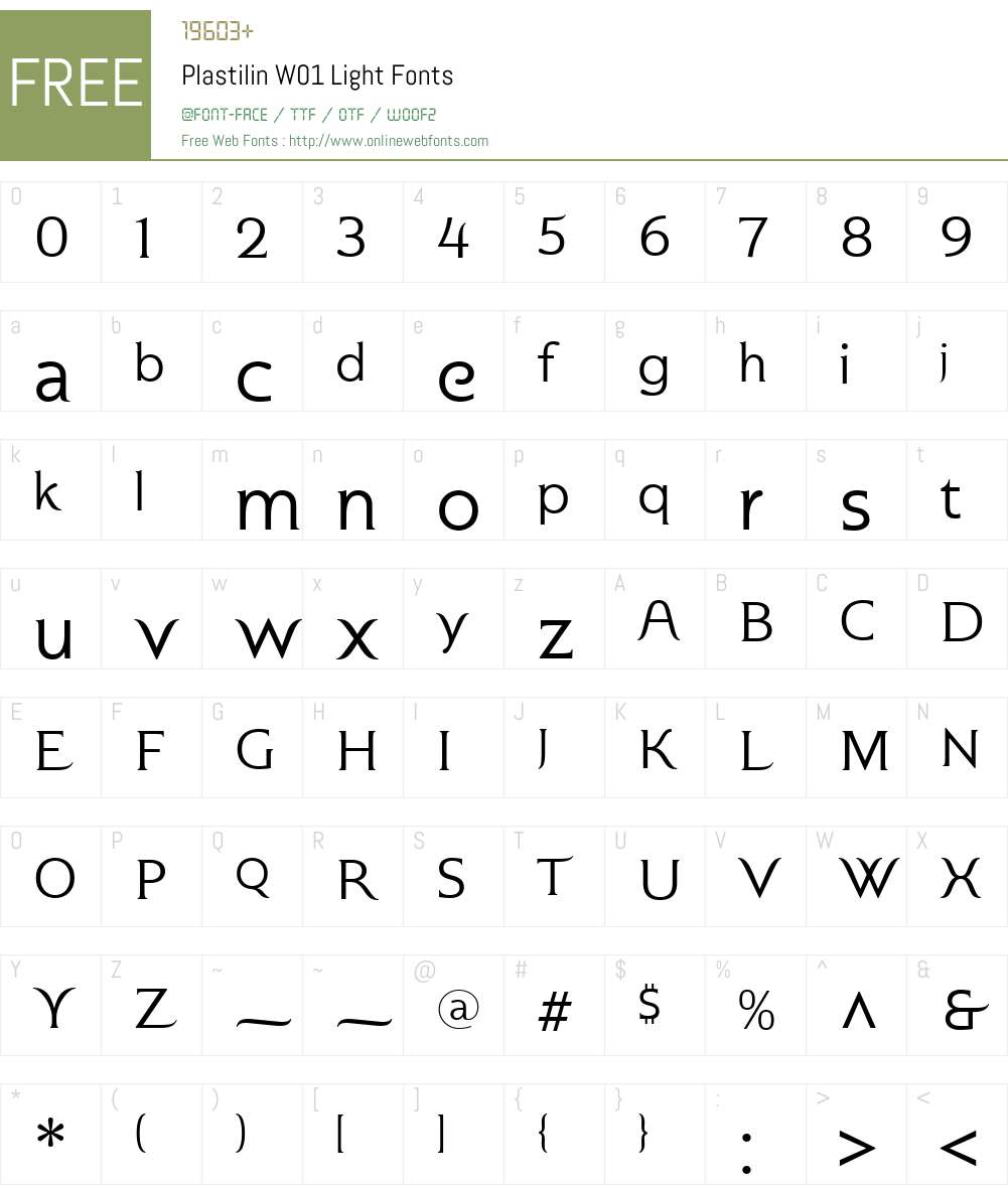 PlastilinW01-Light Font Screenshots