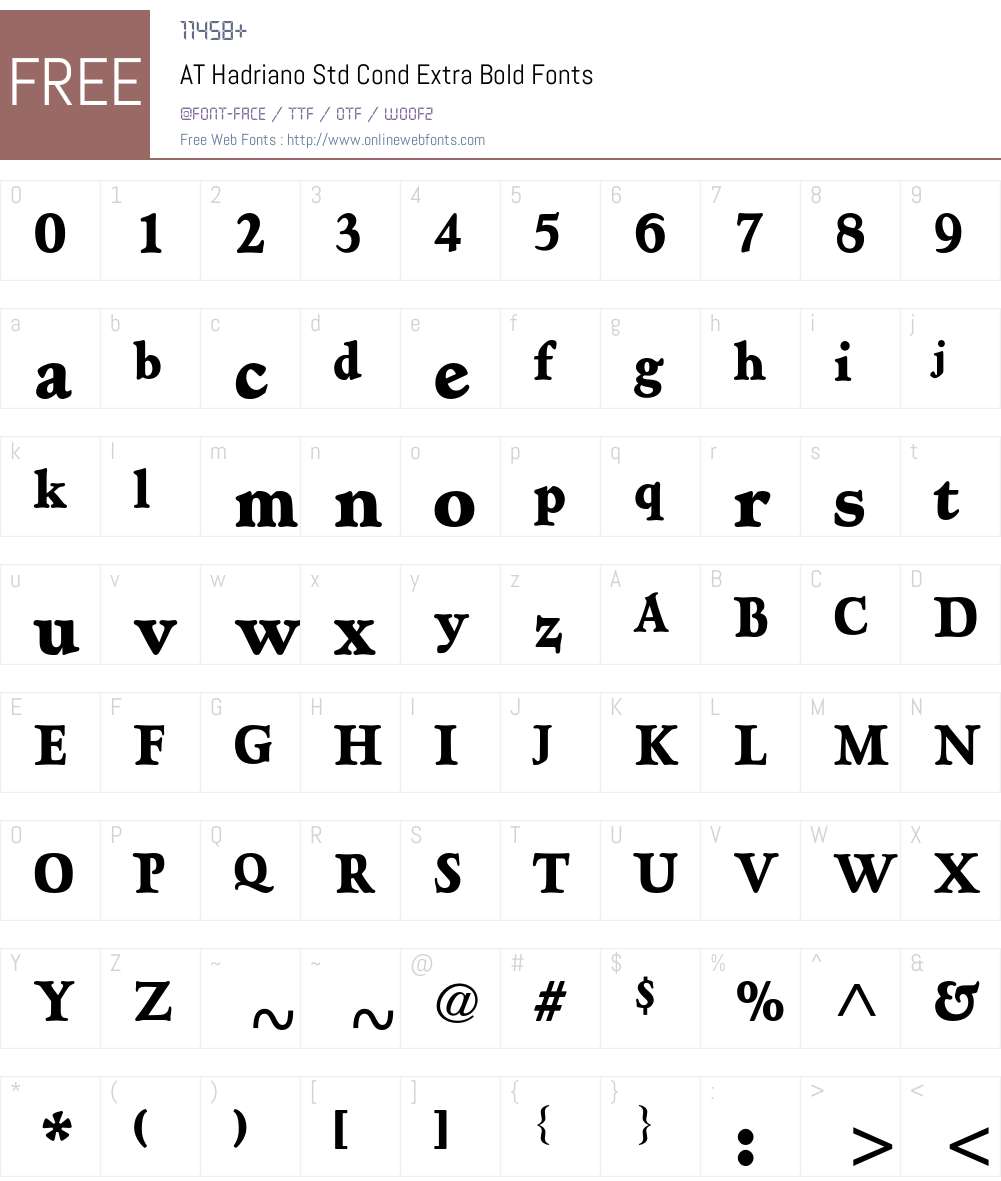 AT Hadriano Std Font Screenshots