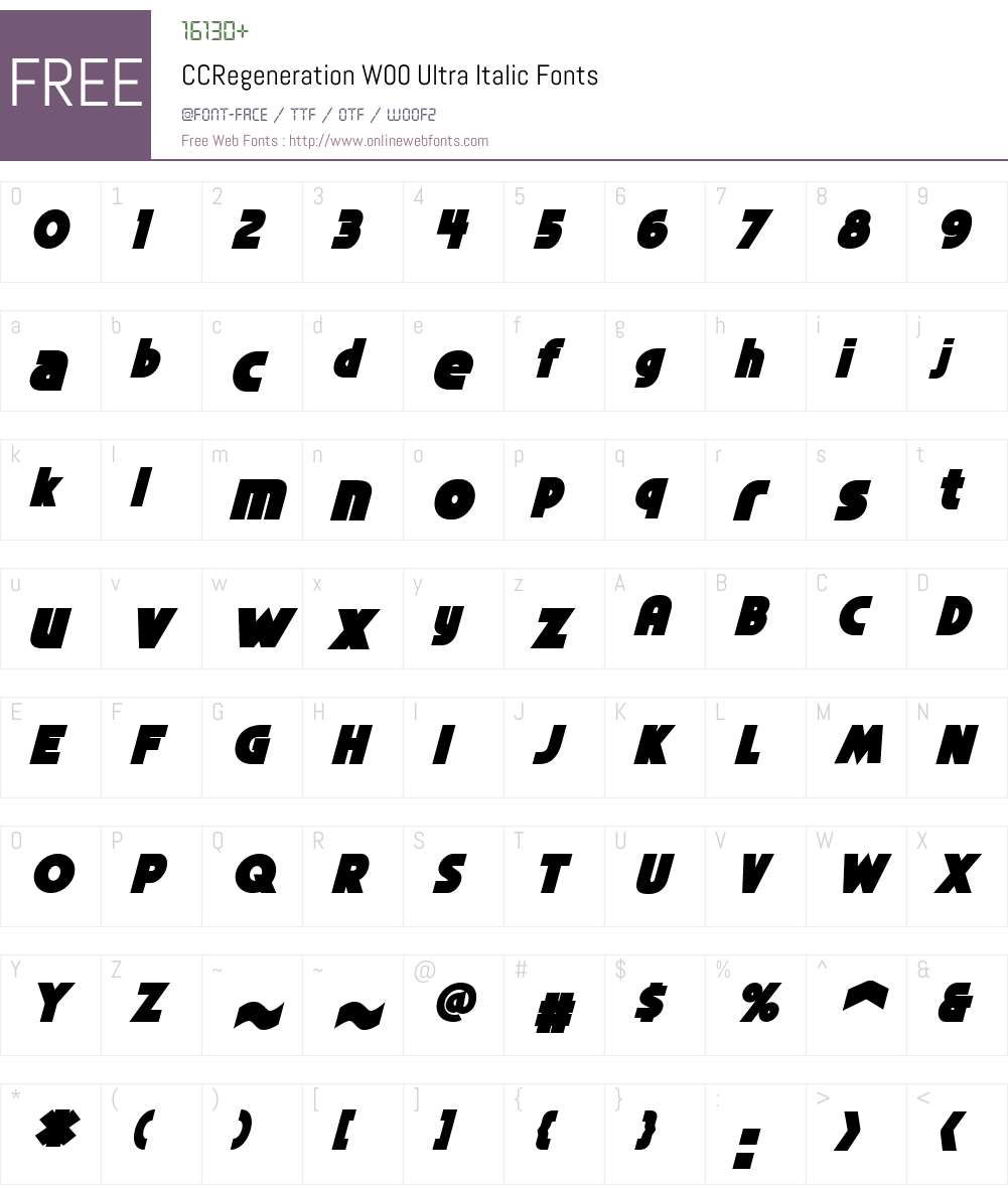 CCRegenerationW00-UltraIt Font Screenshots
