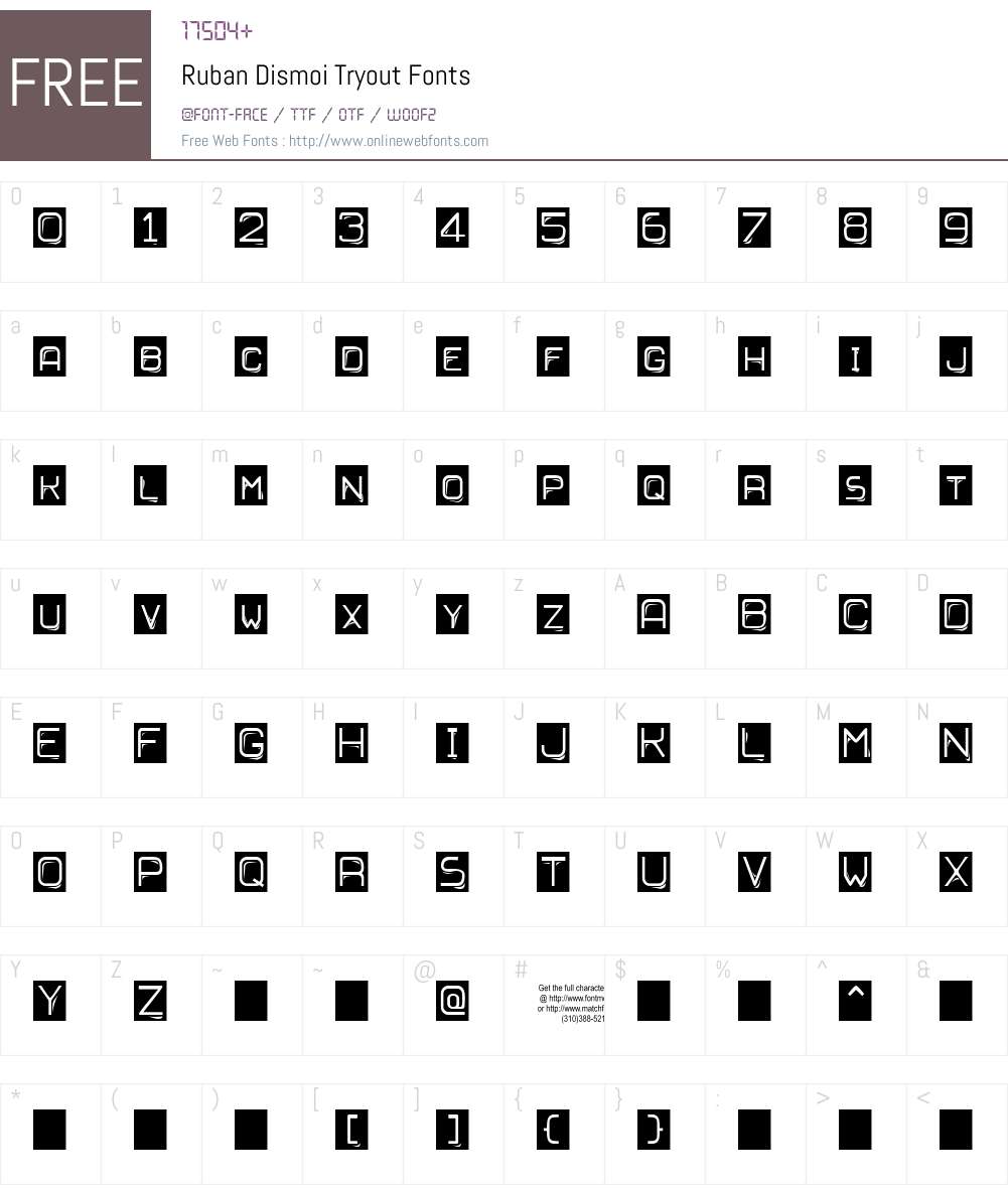 Ruban Dismoi Tryout Font Screenshots