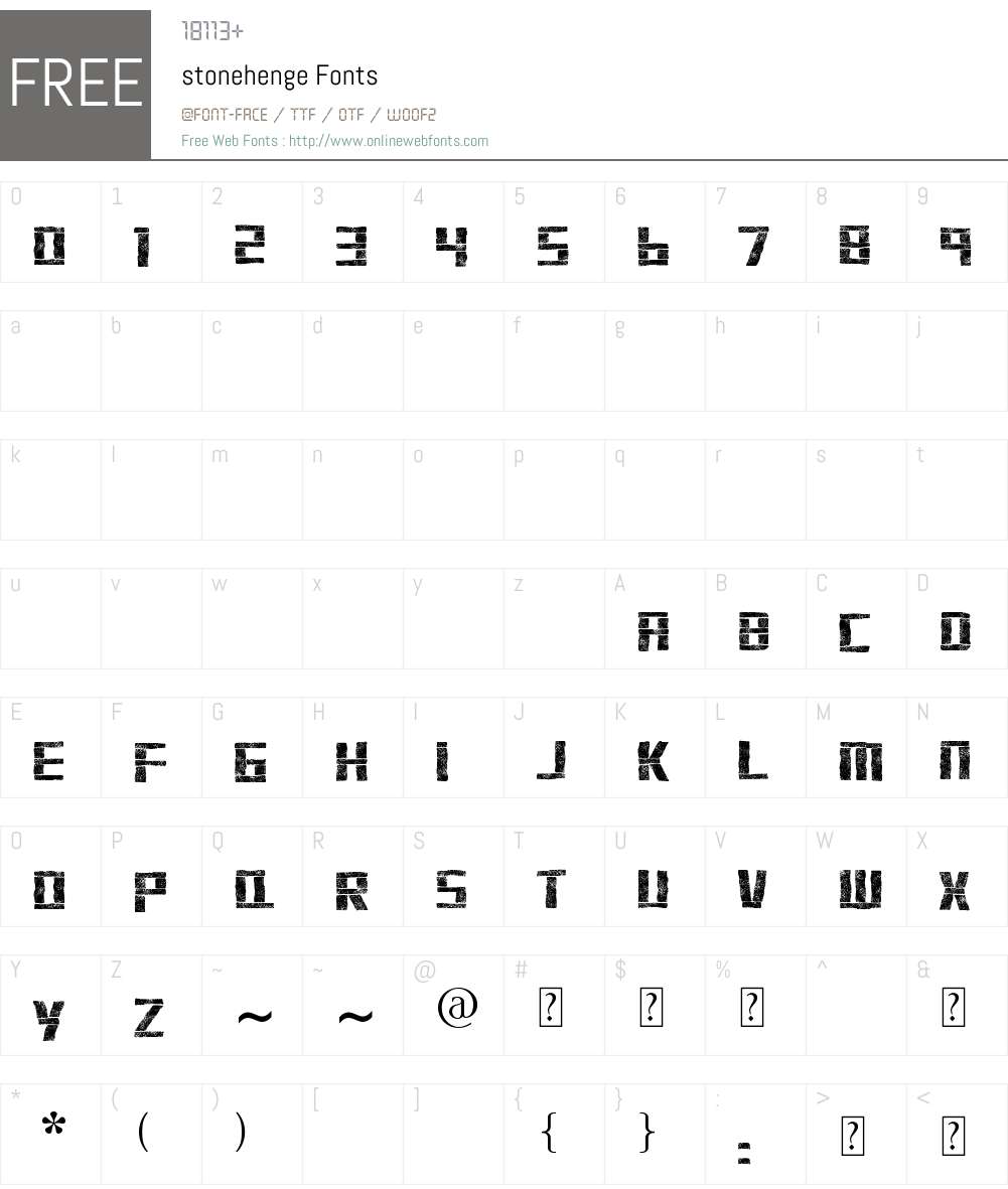 stonehenge Font Screenshots