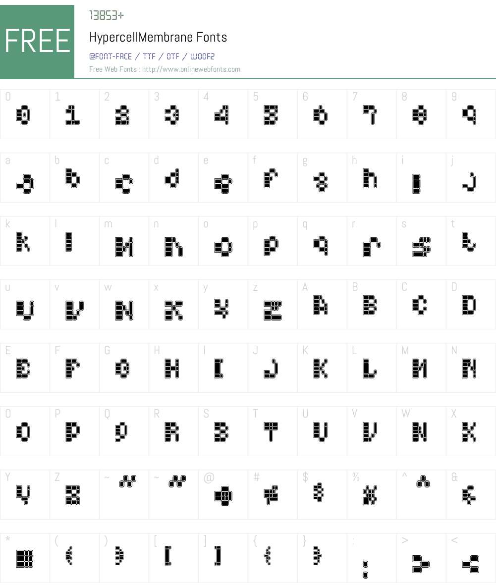 HypercellMembrane Font Screenshots