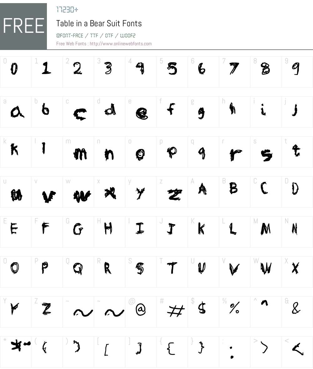 Table in a Bear Suit Font Screenshots
