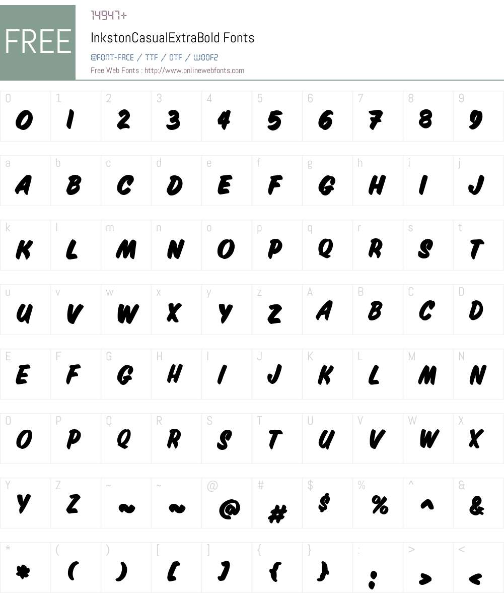 InkstonCasualExtraBold Font Screenshots