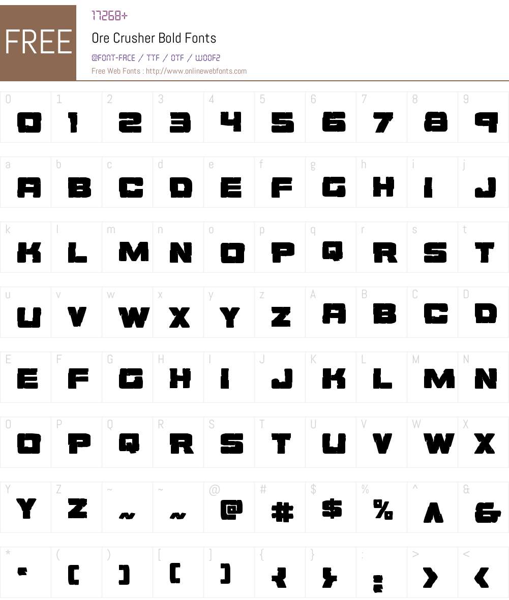 Ore Crusher Bold Font Screenshots