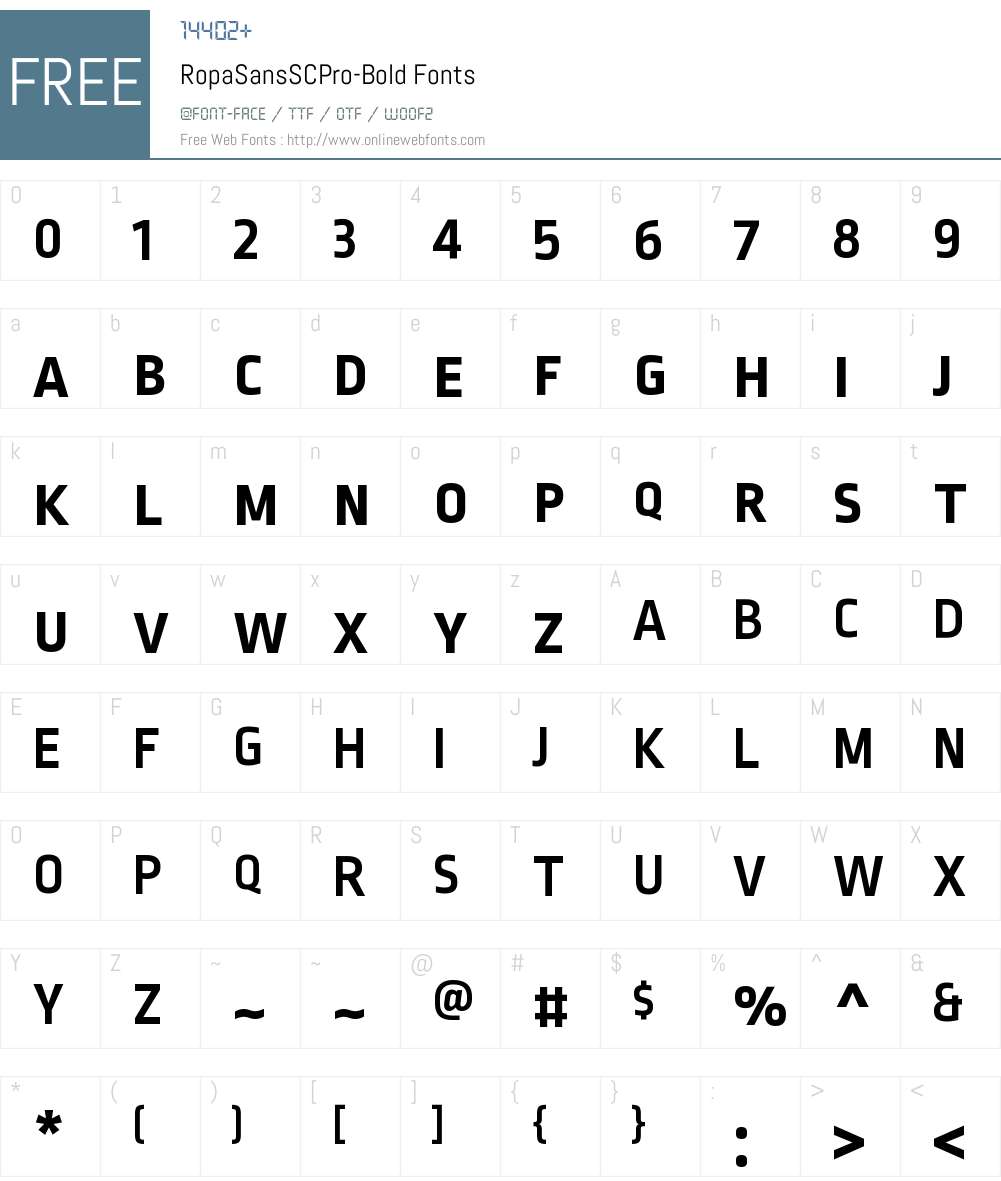 Ropa Sans SC Pro Font Screenshots