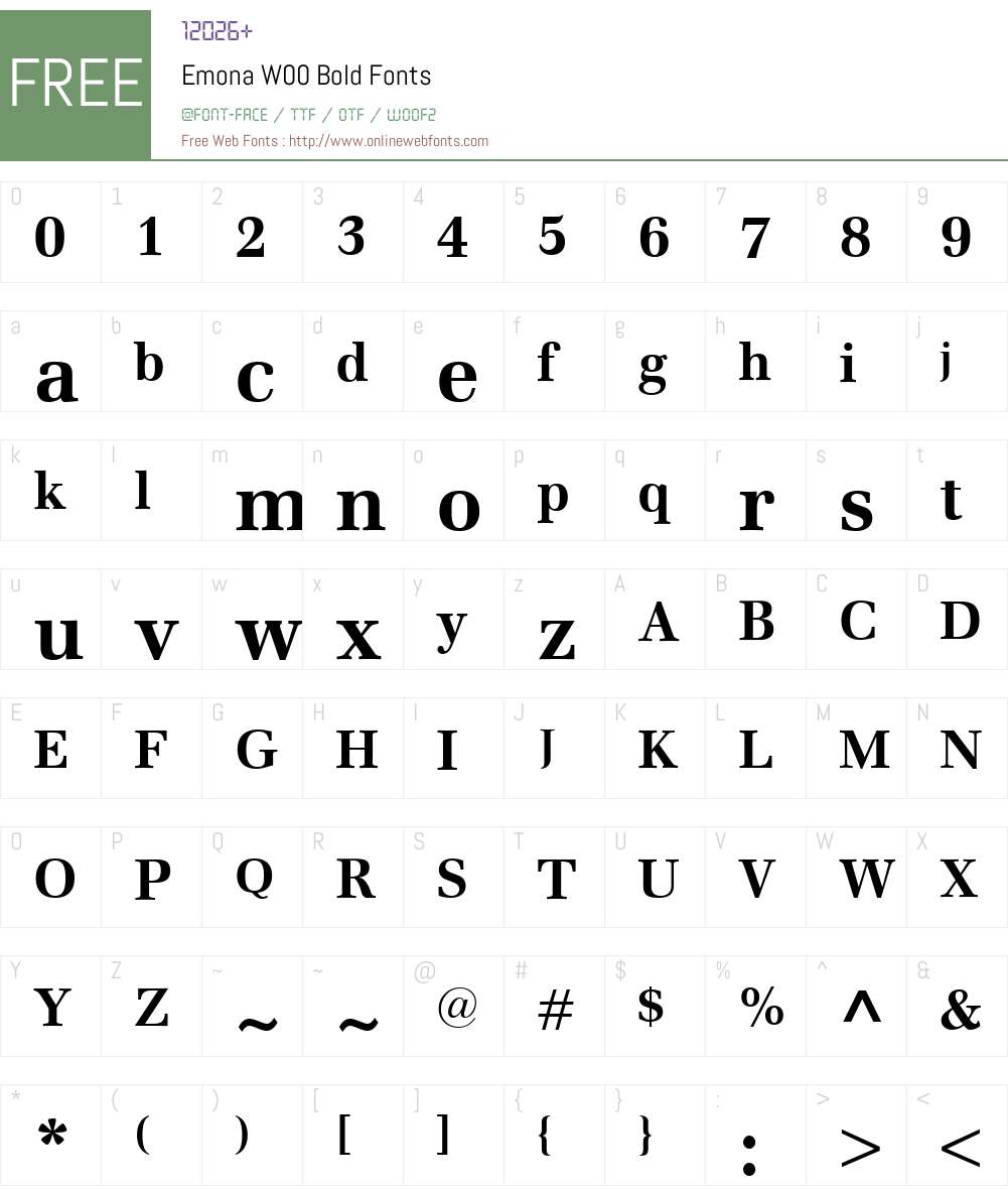 EmonaW00-Bold Font Screenshots