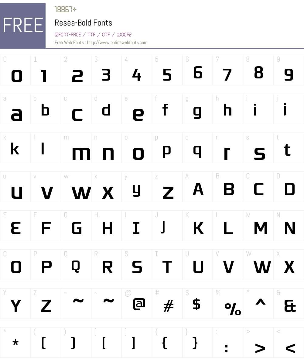 Resea Font Screenshots