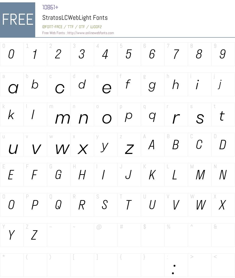 Stratos LC Web Light Font Screenshots