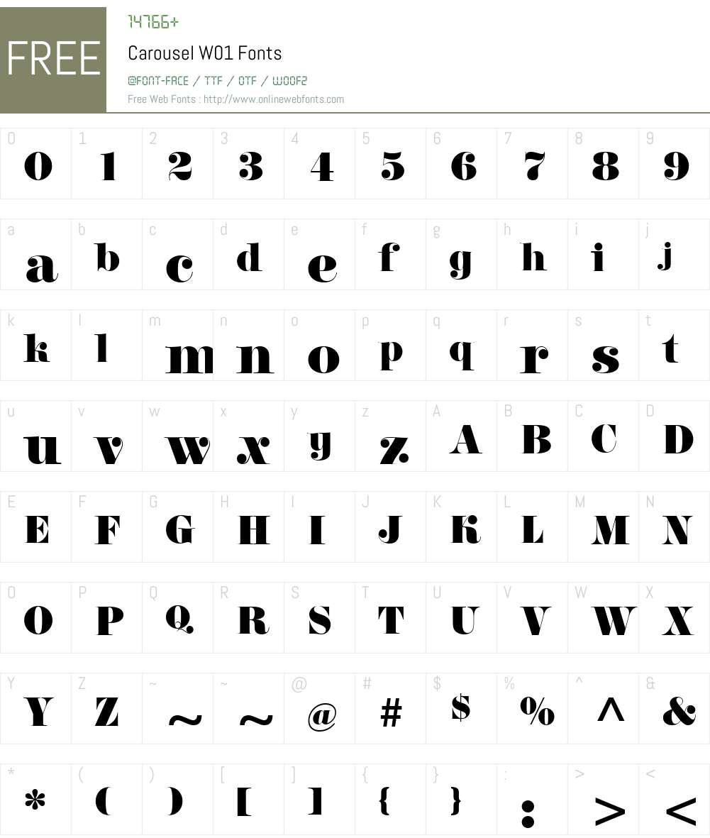 CarouselW01 Font Screenshots