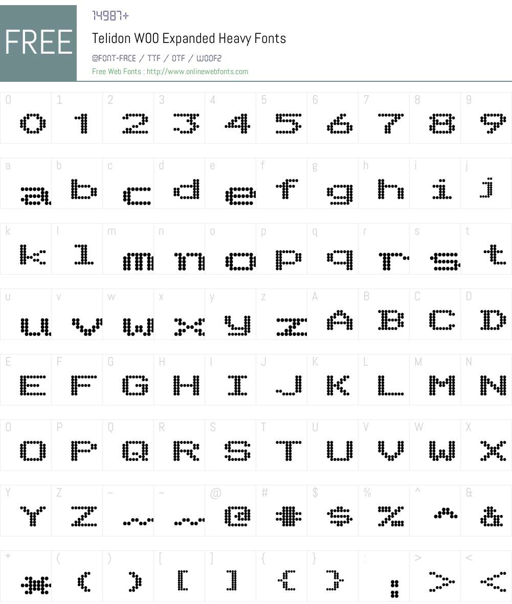 TelidonW00-ExpandedHeavy Font Screenshots