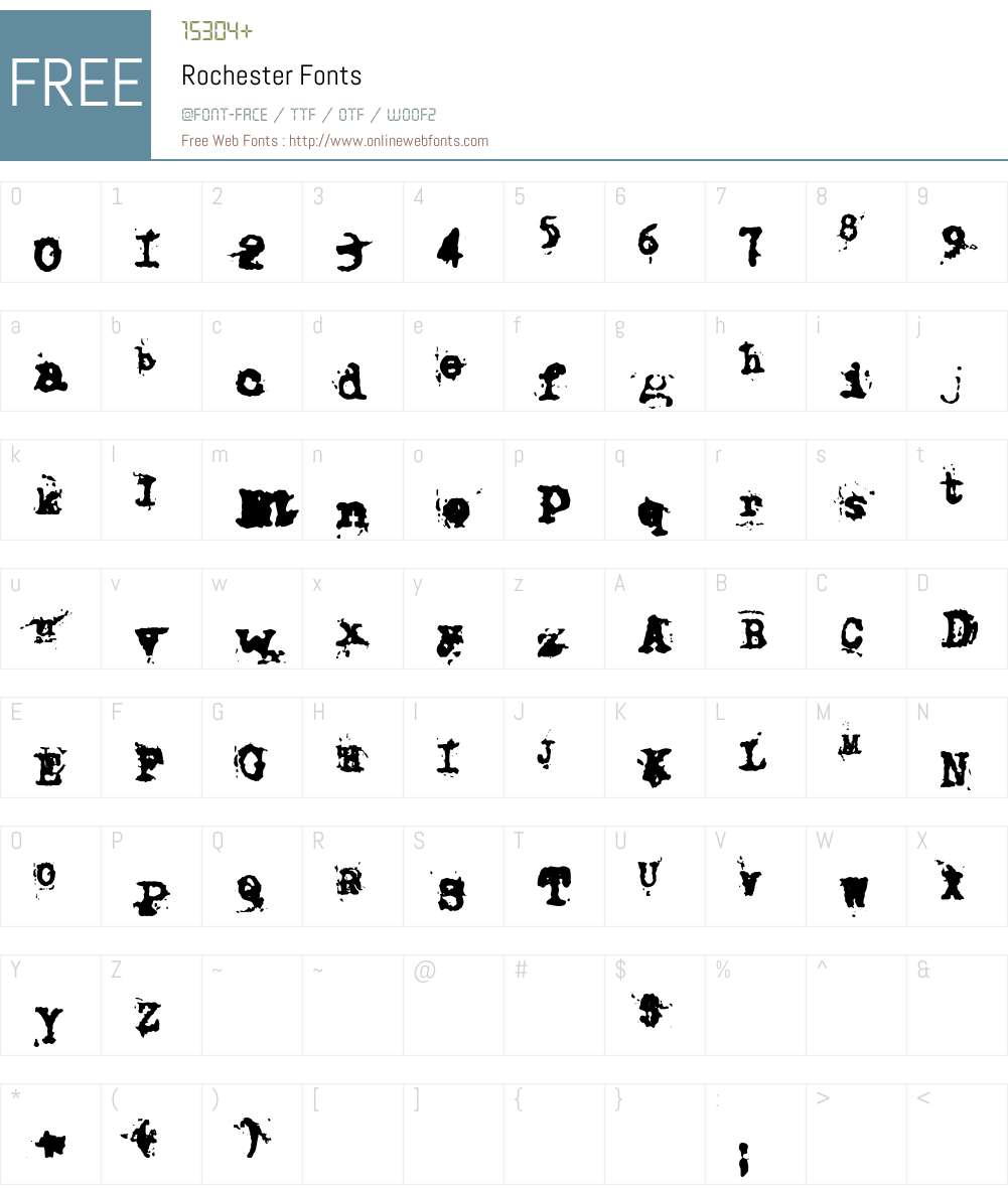 Rochester Font Screenshots