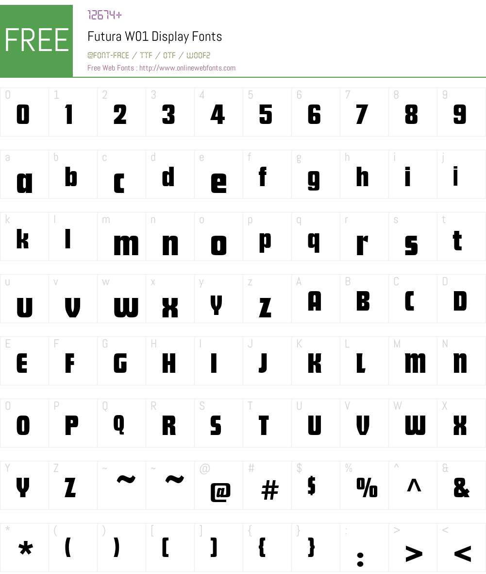 FuturaW01-Display Font Screenshots